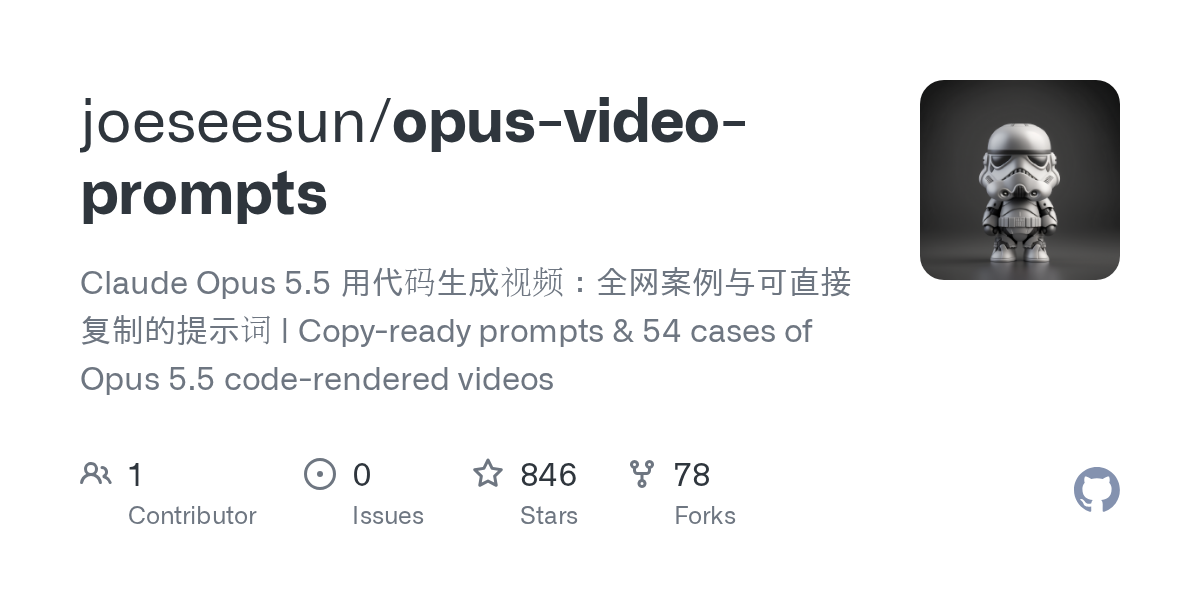 Preview GitHub joeseesun/opus-video-prompts